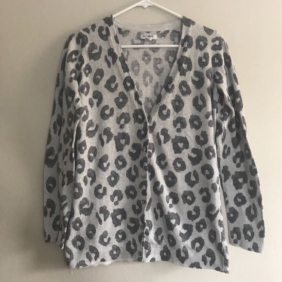 Gray Sparkly Leopard Cardigan - Picture 1 of 3